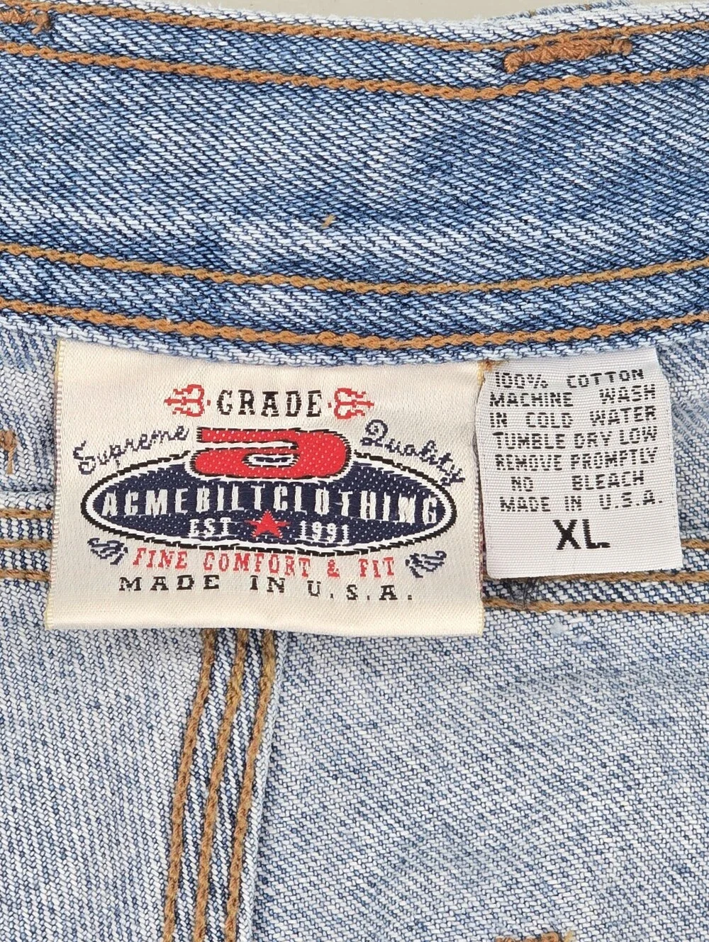 Vintage Acme Bilt Clothing USA Denim Shorts Skate Baggy Jean Shorts Jorts 34W XL